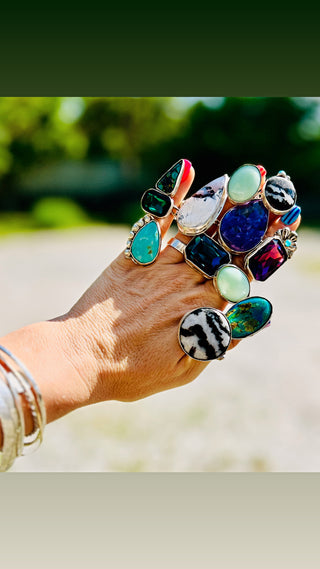 Sterling Silver Green Opal Ring