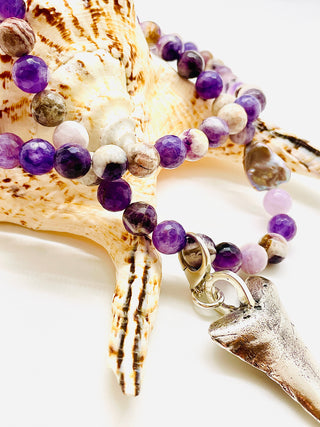 TIDE NECKLACE WITH AMETHYST BEADS
