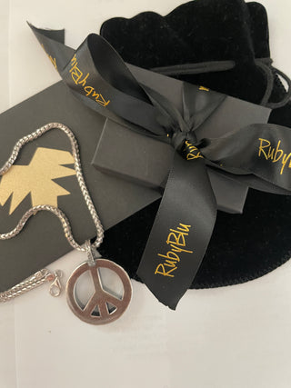 Peace Necklace with Sterling Silver Chain