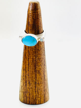 Blue Arizona Turquoise & Opal Ring