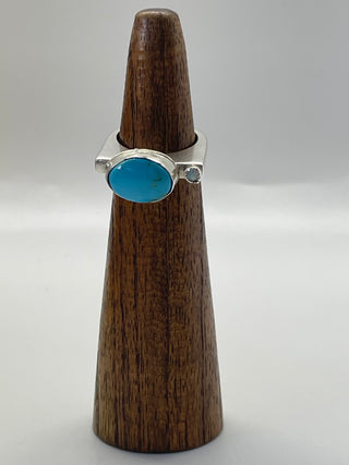 Blue Arizona Turquoise & Opal Ring