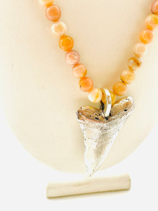 Tide Pendant with Pink Opal Beads