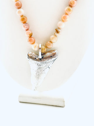 Tide Pendant with Pink Opal Beads