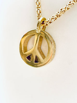 Peace Necklace with Gold Plated Box Chain