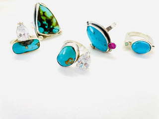 LARGE ARIZONA BLUE/GREEN TURQUOISE RING