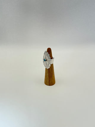 Yami Adjustable Ring – Western Turquoise Concho Ring for Women