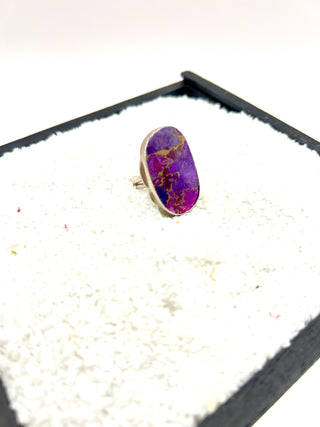 Purple Mojave Turquoise Ring  Sterling Silver Boho Statement Jewelry