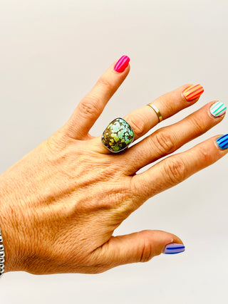 Bohemian Turquoise Ring in Sterling Silver