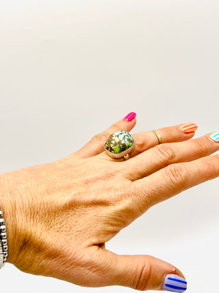 Bohemian Turquoise Ring in Sterling Silver