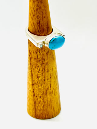 Blue Arizona Turquoise & Opal Ring