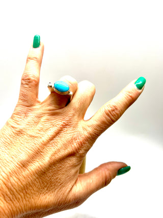 Blue Arizona Turquoise & Opal Ring