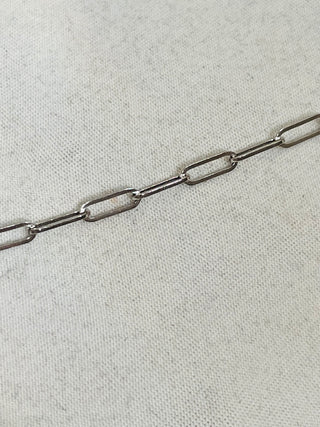 14KT White Gold Paperclip Chain- ESTELLA