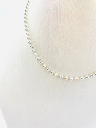 22” STERLING SILVER BEADED NECKLACE