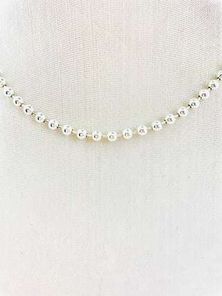 22” STERLING SILVER BEADED NECKLACE