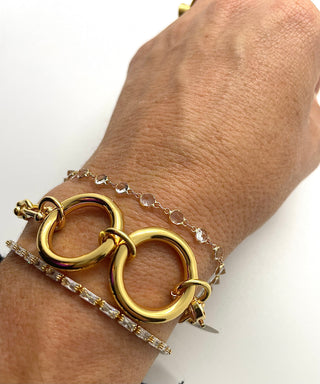 14KT Yellow Gold Chain with White Topaz Bezel - MARRY THE NIGHT