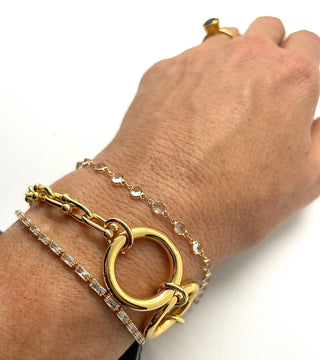 14KT Yellow Gold Chain with White Topaz Bezel - MARRY THE NIGHT