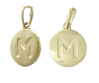 9MM 14KT Yellow Gold Necklace Charm
