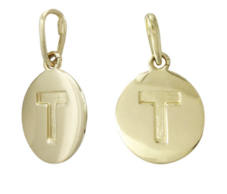 9MM 14KT Yellow Gold Round Disc charm