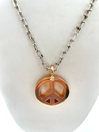 Peace Necklace with Sterling Silver Tiffany Inspired Chain