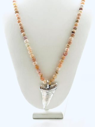 Tide Pendant with Pink Opal Beads