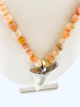 Tide Pendant with Pink Opal Beads