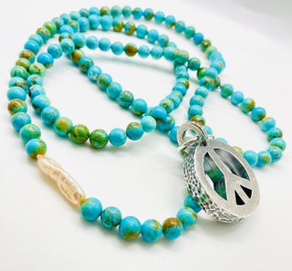 Peace Necklace with Turquoise Beads