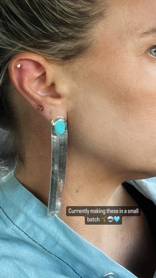Turquoise Herringbone Earrings