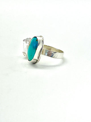 BLUE TURQUOISE WITH WHITE CZ STONE