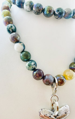 TIDE NECKLACE WITH INDIAN AGATE BEADS