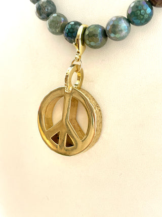 Peace Necklace with Indian Agate Beads