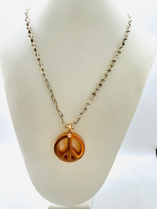 Peace Necklace with Sterling Silver Tiffany Inspired Chain