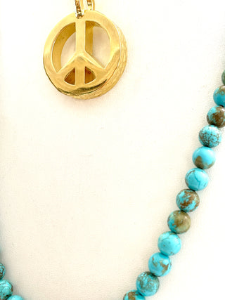 Peace Necklace with Turquoise Beads