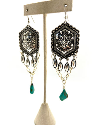 Concho Dangle with Turquoise Earrings