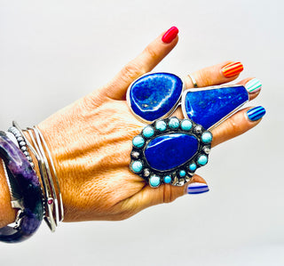 Lapis & Arizona Blue Turquoise Ring