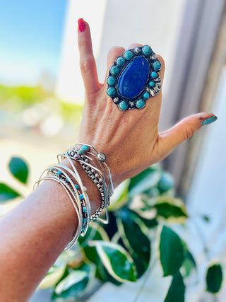 Lapis & Arizona Blue Turquoise Ring