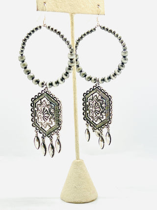 Navajo Pearl Boho Earrings