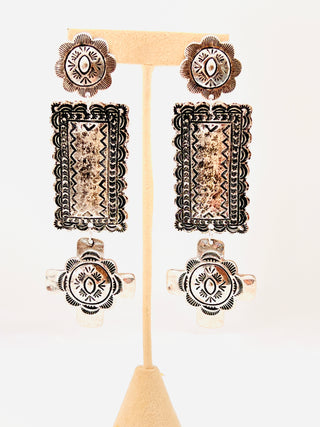 Cross Concho Earrings