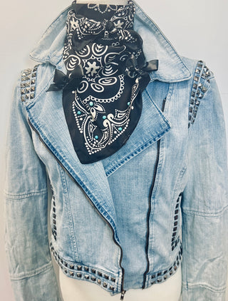 Yee Haw Vintage Denim Studded Jacket