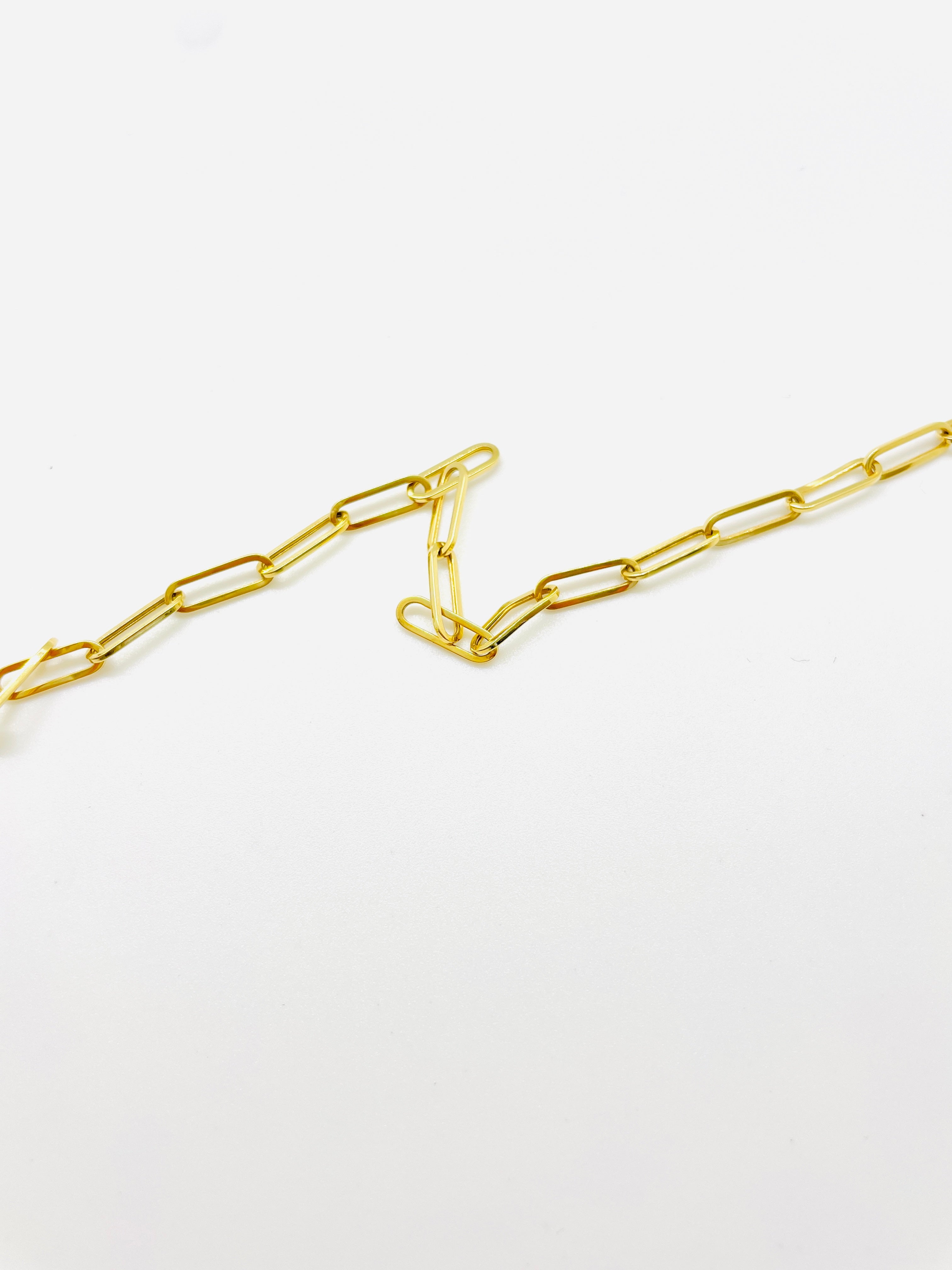 Permanent Jewelry The Ella Paper Clip Bracelet - Yellow Gold Ella-YG-14k  - Casale Jewelers