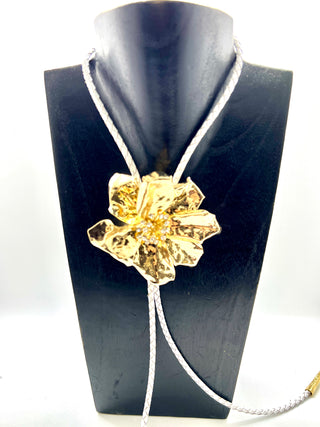 Gold & White Floral Bolo