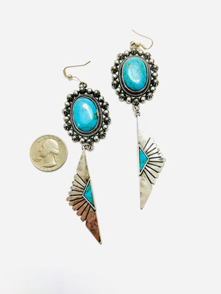 4" Turquoise Drop Earrings (Copy)