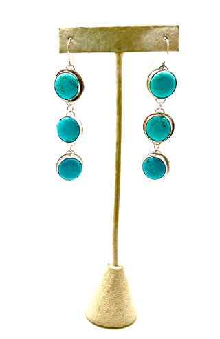 Triple Drop Turquoise Earrings