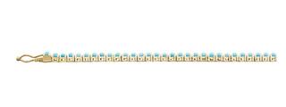 14KT Yellow Gold Turquoise Tennis Bracelet