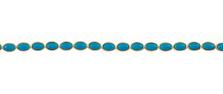 14KT Yellow Gold Turquoise Oval Bezel Bracelet