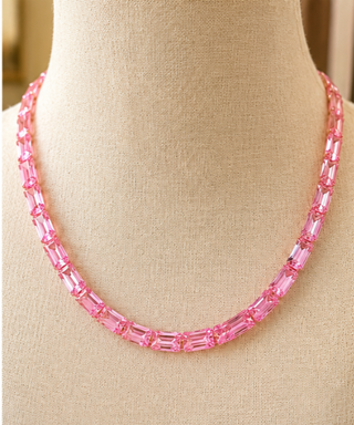 Pink Cubic Zirconia Necklace