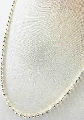 22” STERLING SILVER BEADED NECKLACE