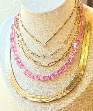 Pink Cubic Zirconia Necklace