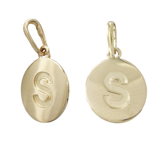 9MM 14KT Yellow Gold Round Disc charm